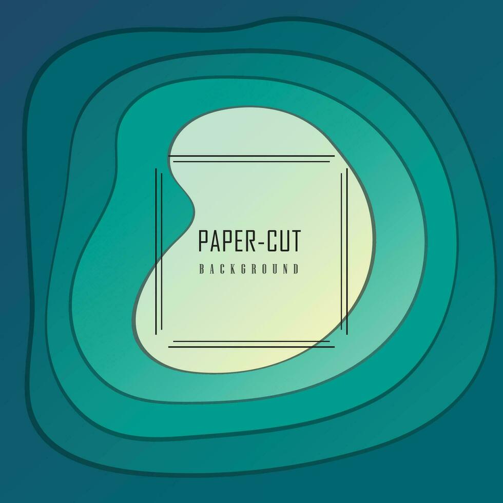 3D Modern Background With Circular Paper Cut Shapes, Green Color Shades Vector Design Layout For Business, Abstract Color Carving Art