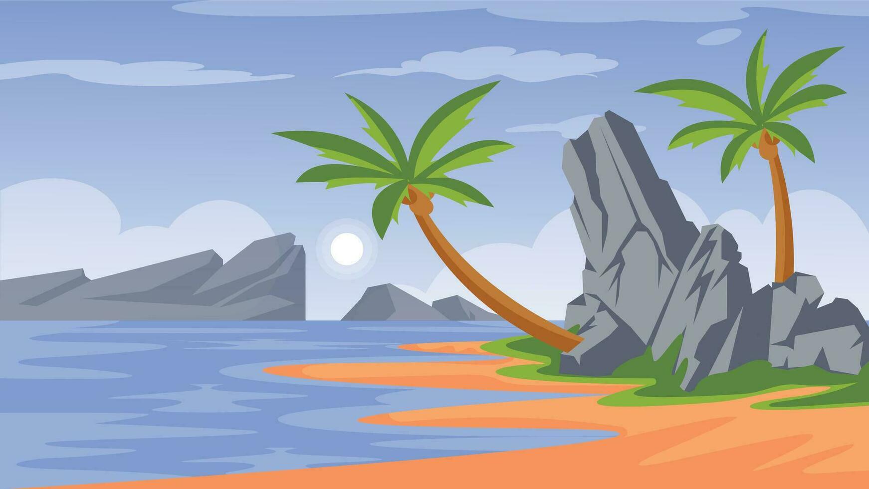 Trendy Beach View vector