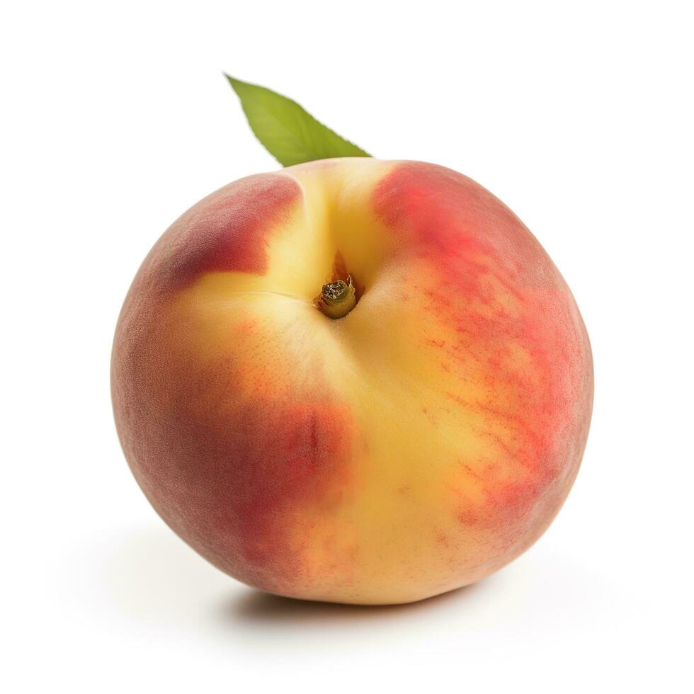 Peach isolated on white background, generate ai photo