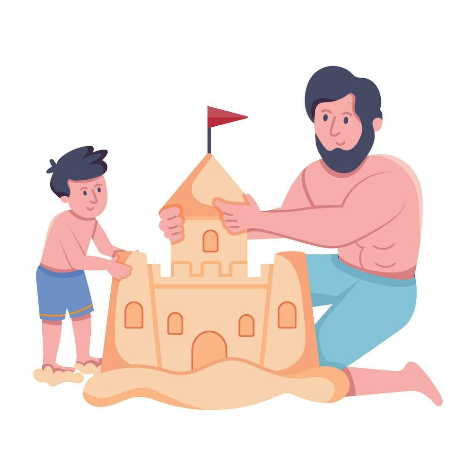 Trendy Building Sandcastle vector