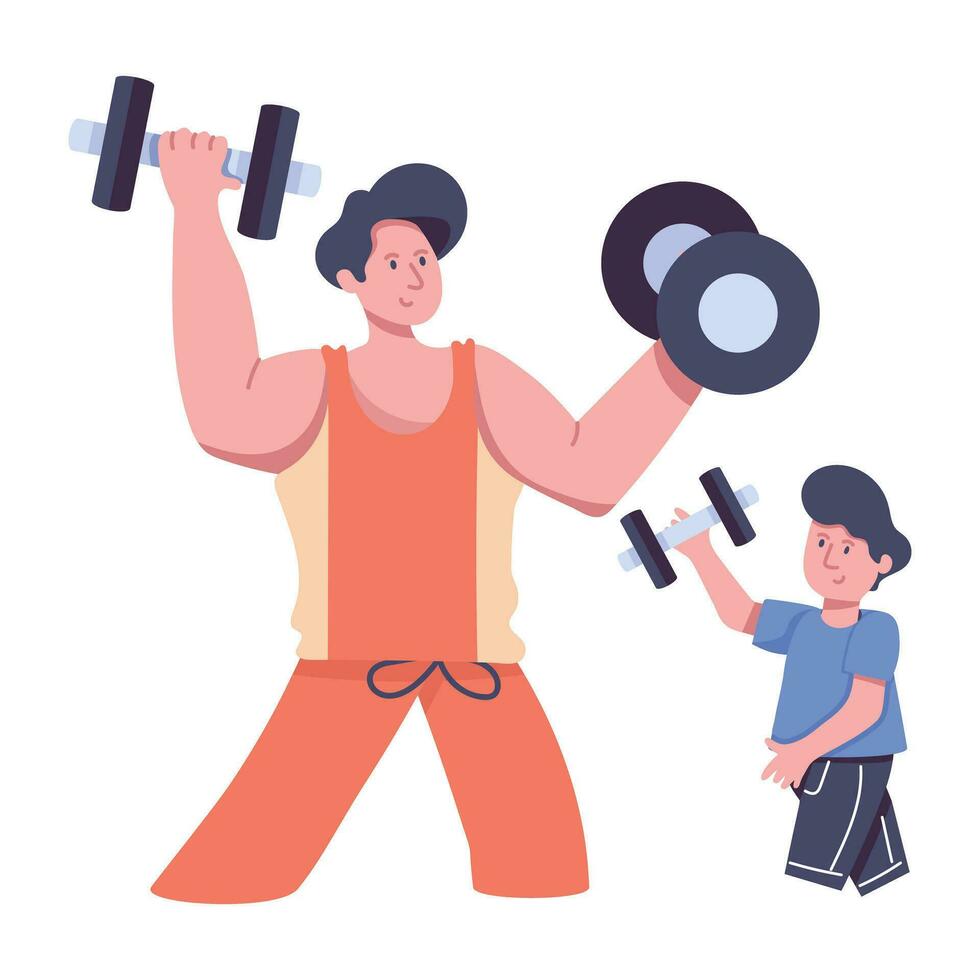 Trendy Family Exercise vector