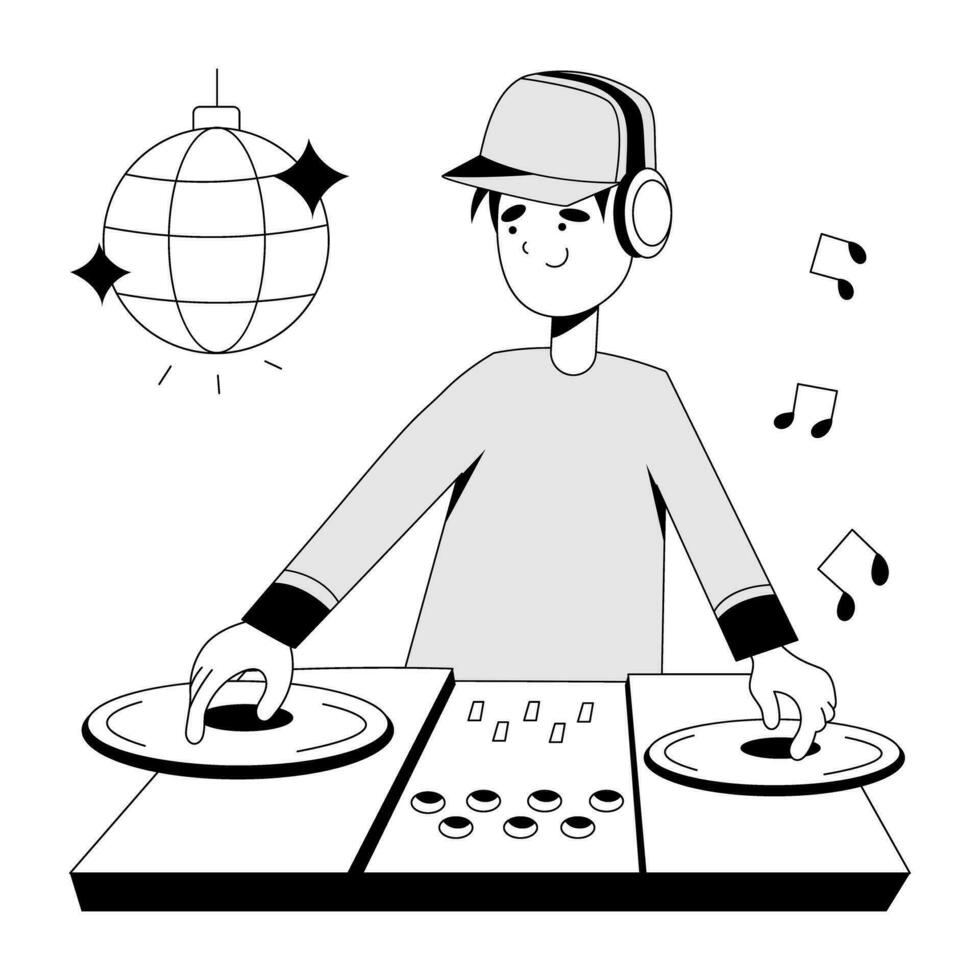 Trendy Party DJ vector