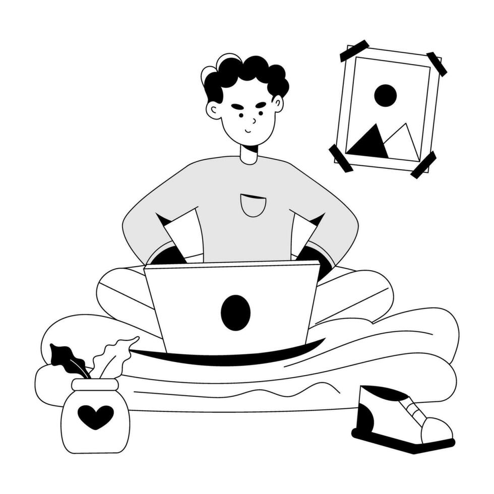 Trendy Remote Job vector