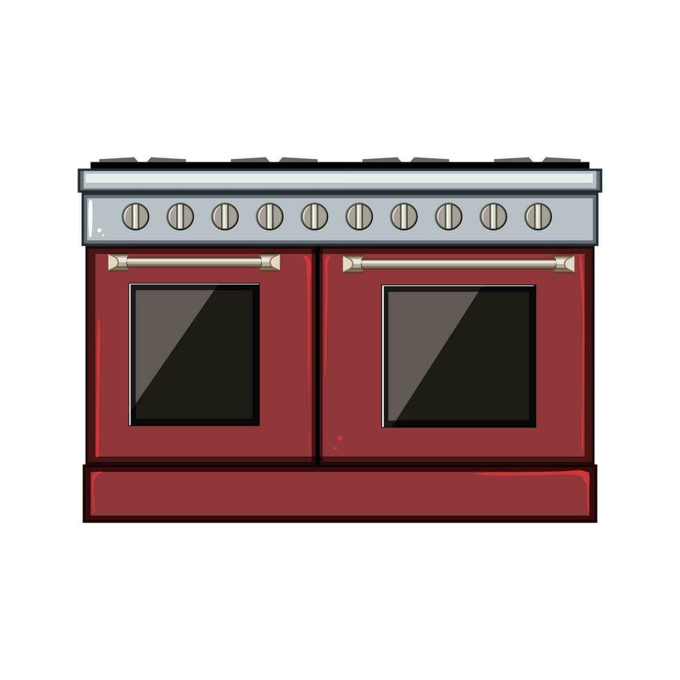 furniture kitchen stove cartoon vector illustration