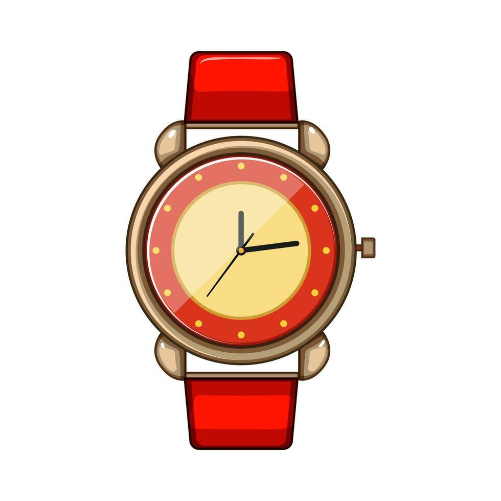 children kid watch time cartoon vector illustration