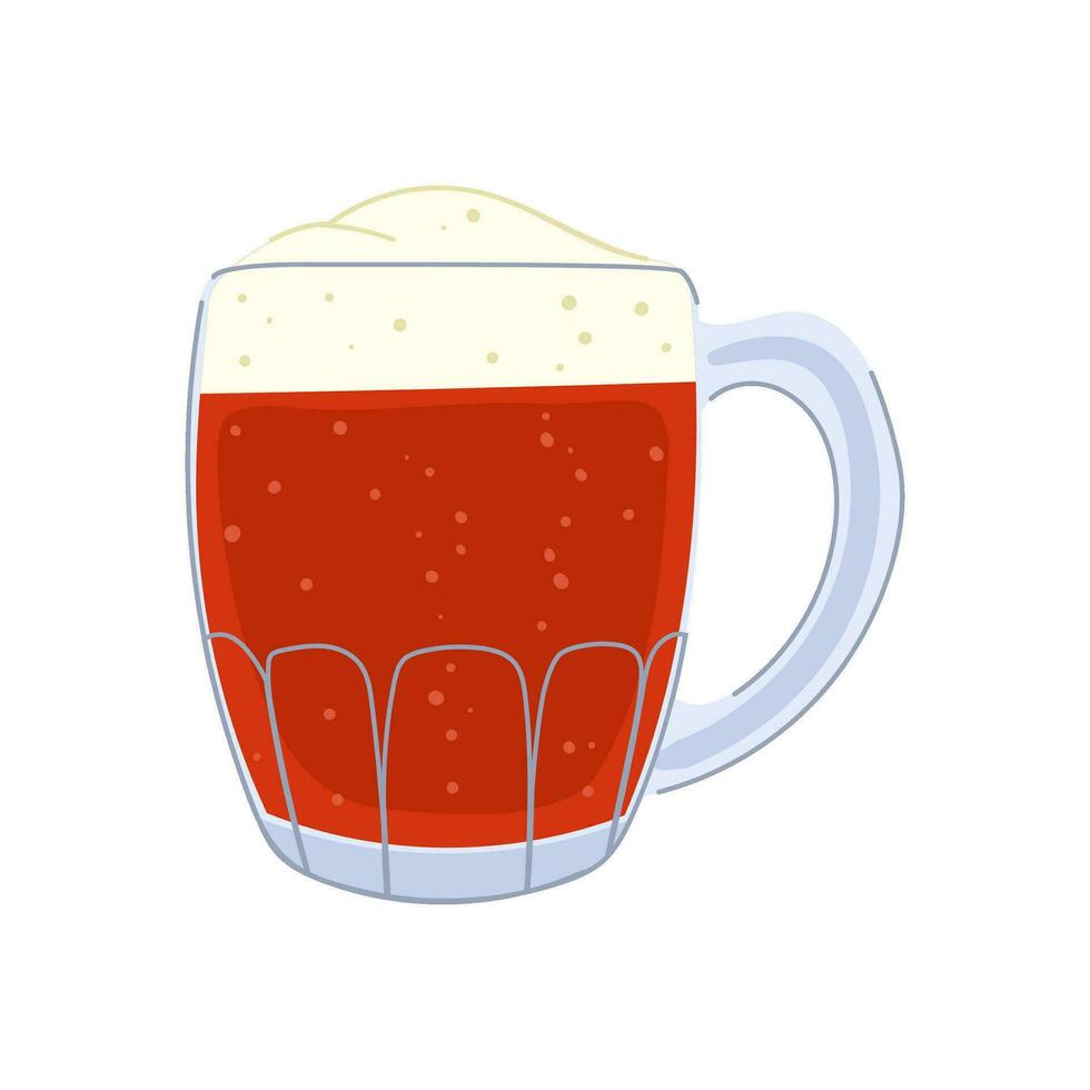 froth beer glass cartoon vector illustration