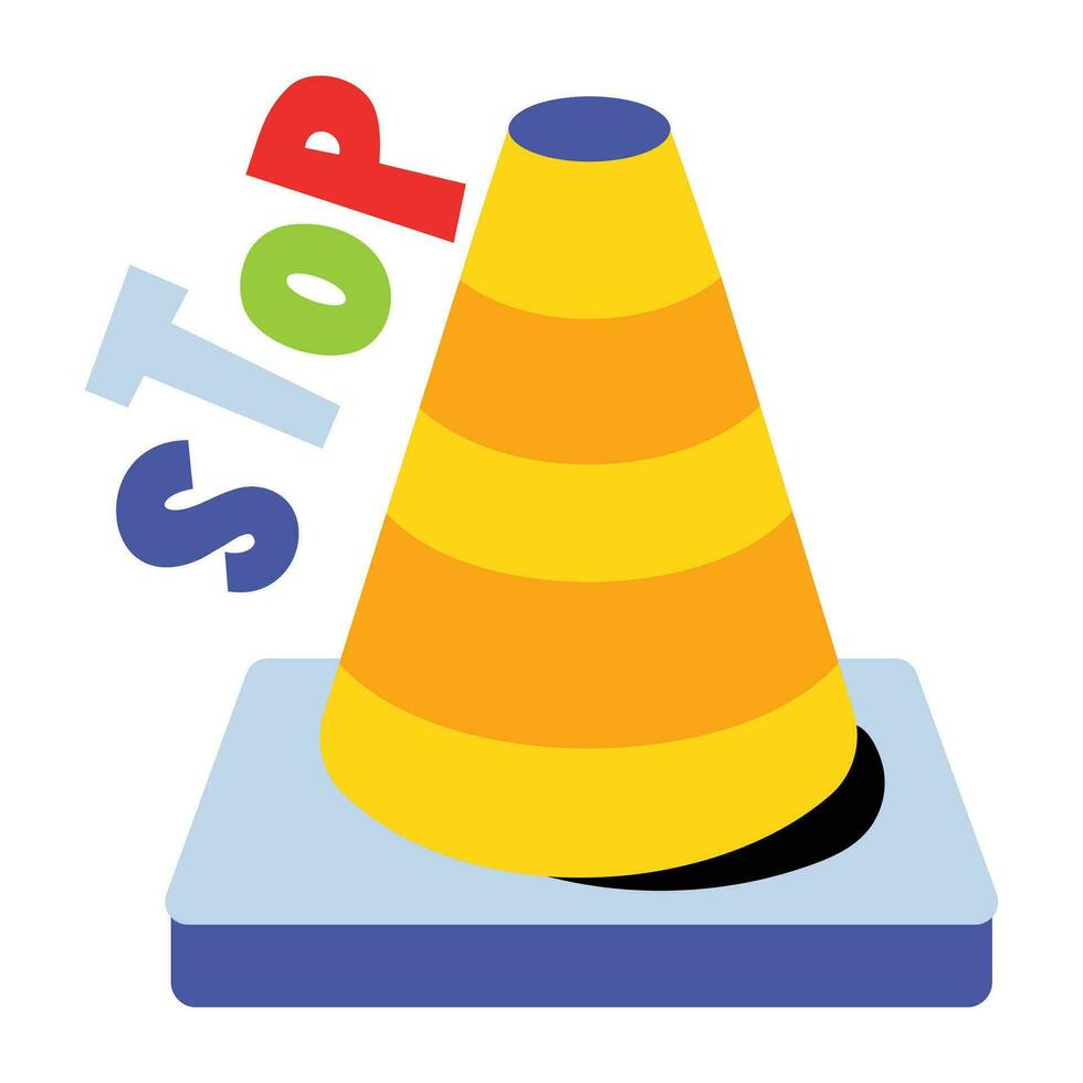 Trendy Road Cone vector