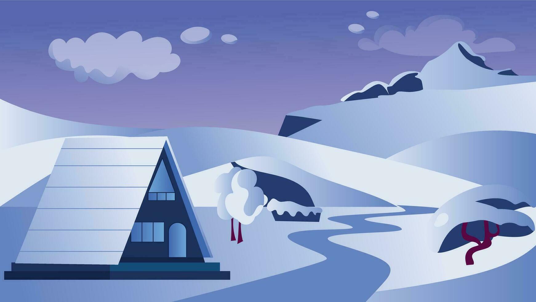 Trendy Winter Landscape vector