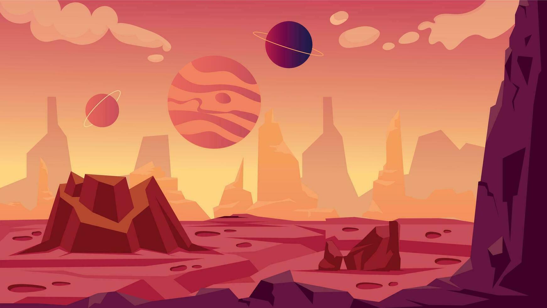 Trendy Planet Landscape vector
