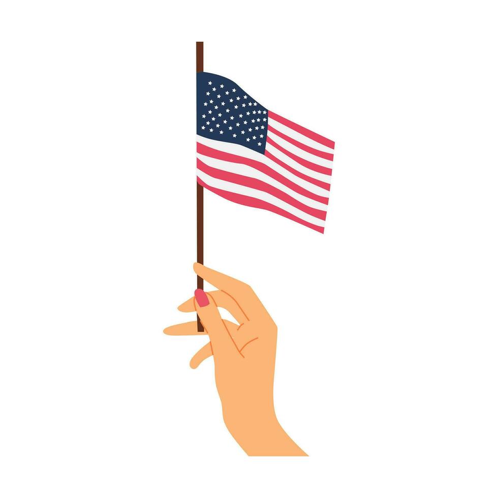 vector illustration of people celebrating american independence day