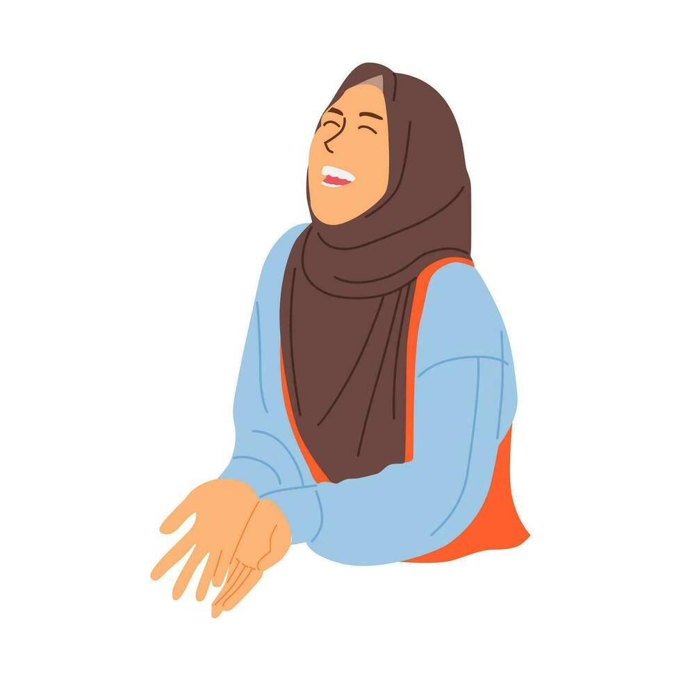 vector illustration of muslim woman wearing hijab