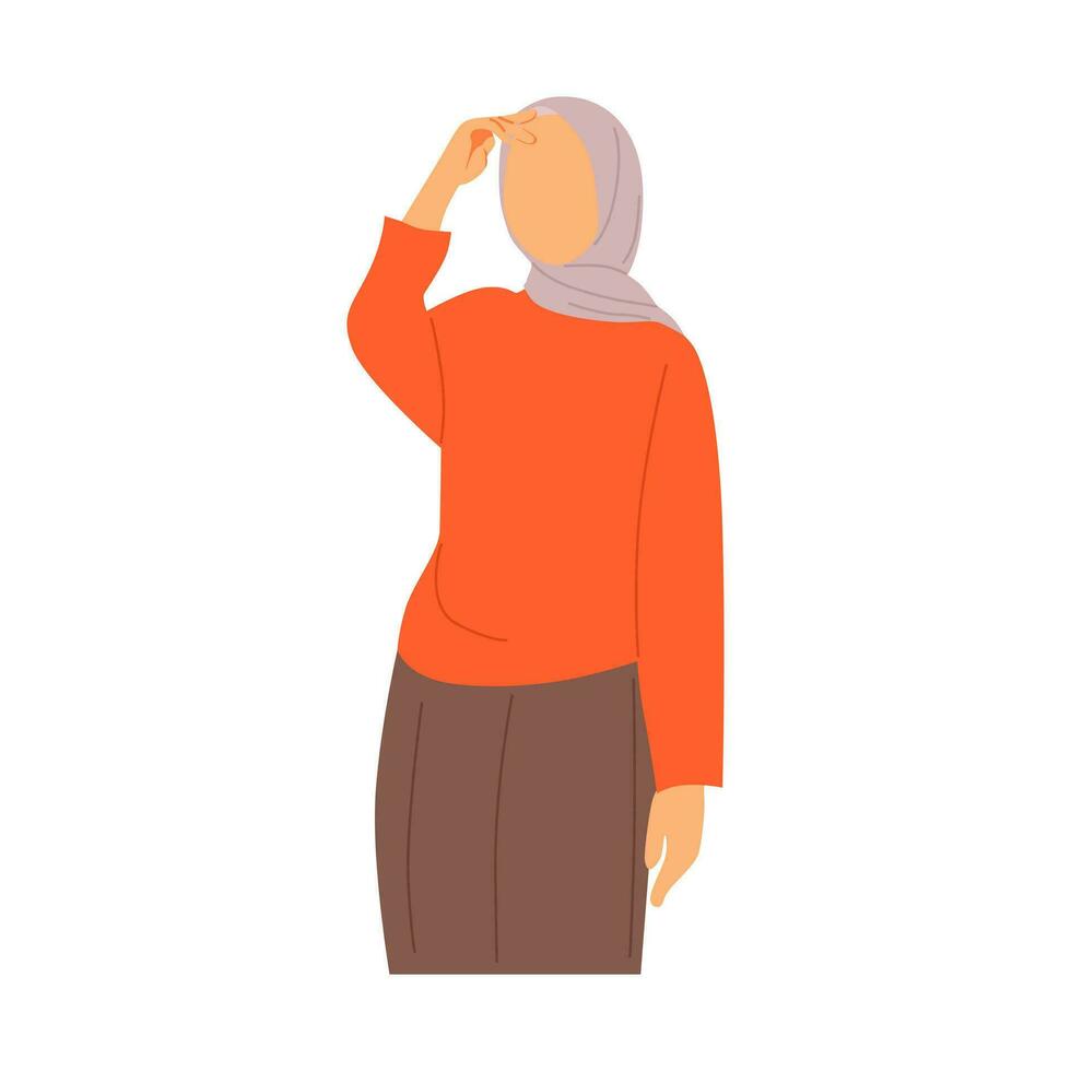 vector illustration of muslim woman wearing hijab