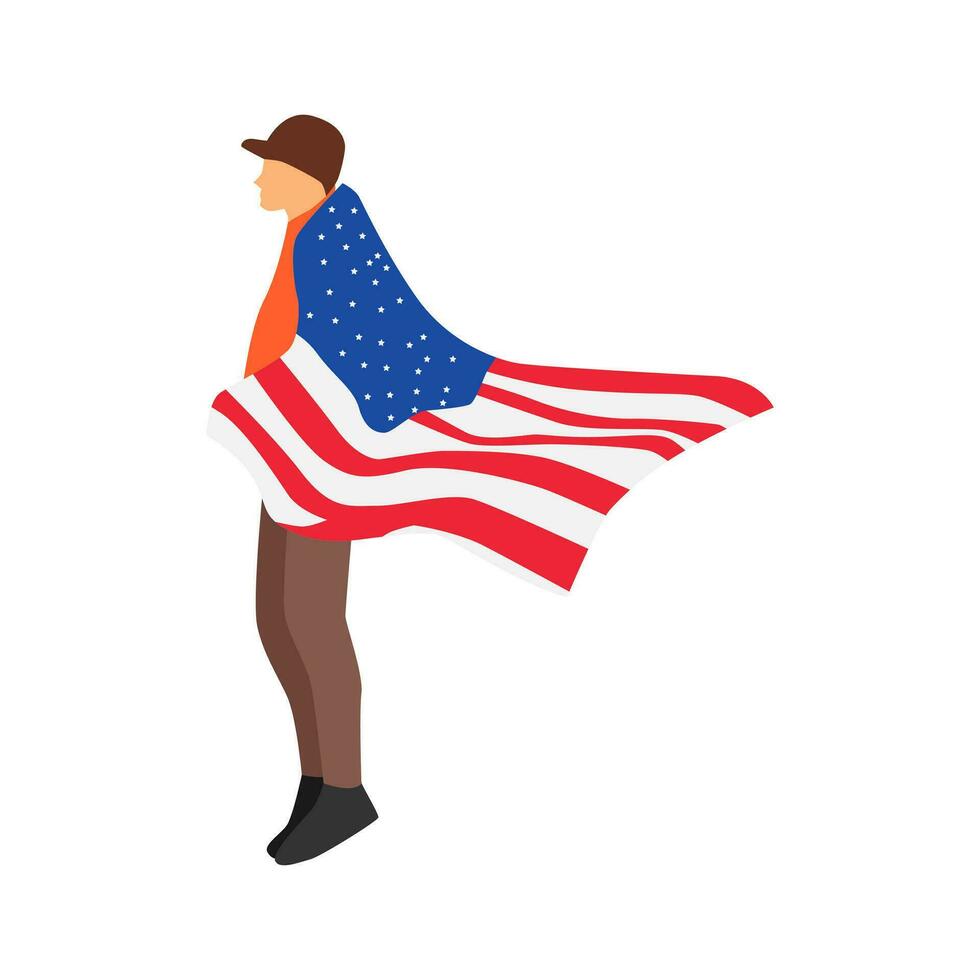 vector ilustración de personas celebrando americano independencia día