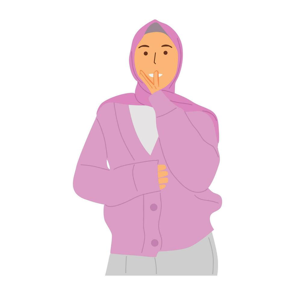 vector illustration of muslim woman wearing hijab