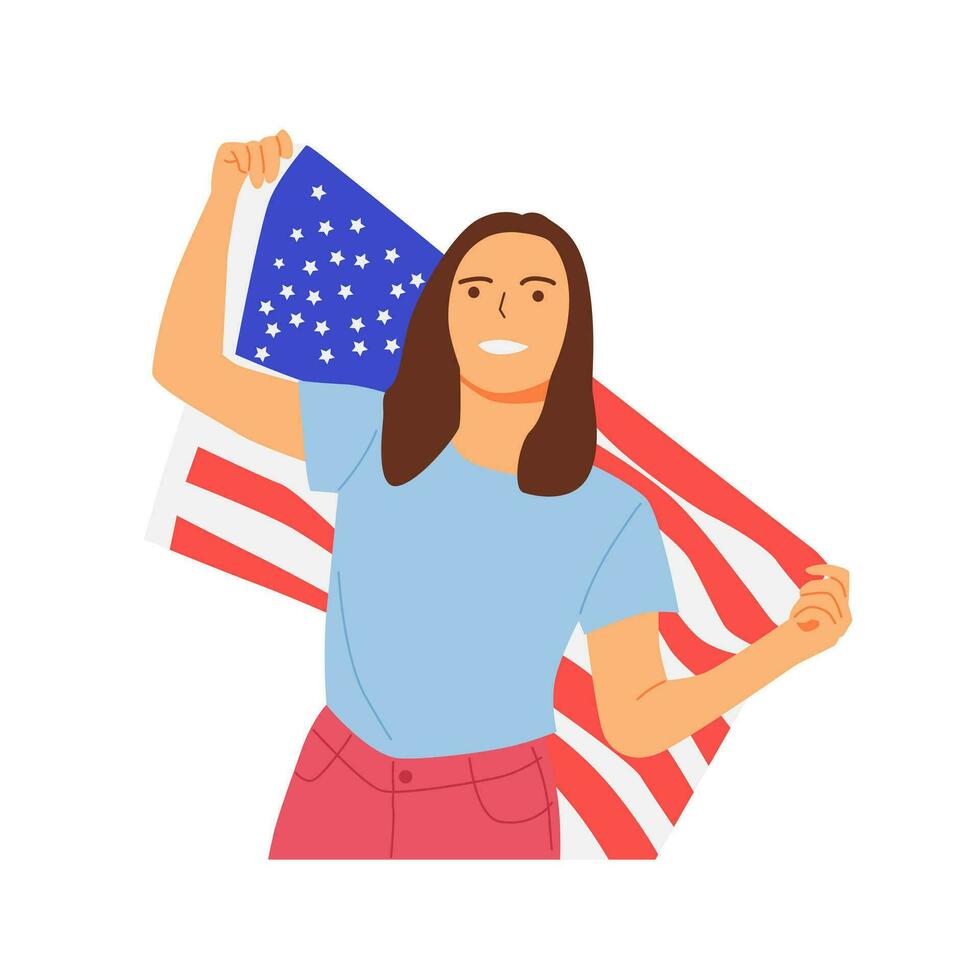 vector ilustración de personas celebrando americano independencia día