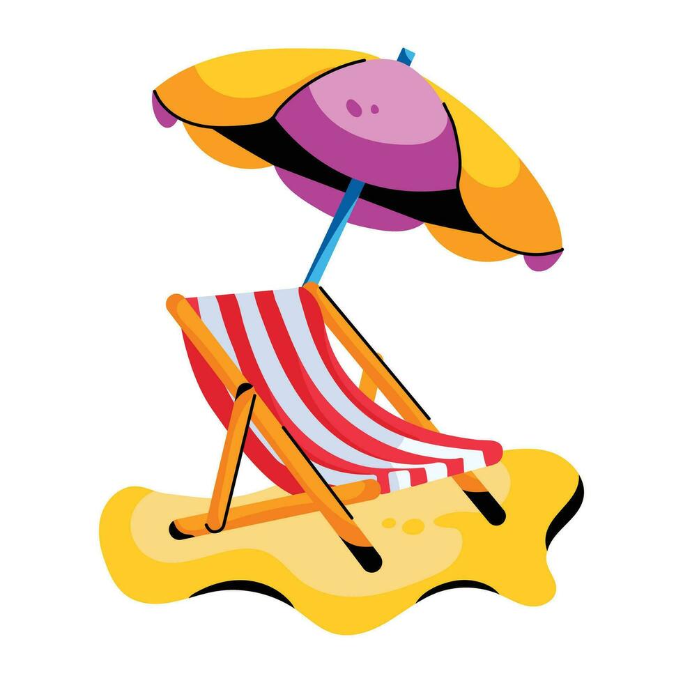 Trendy Beach Furniture vector