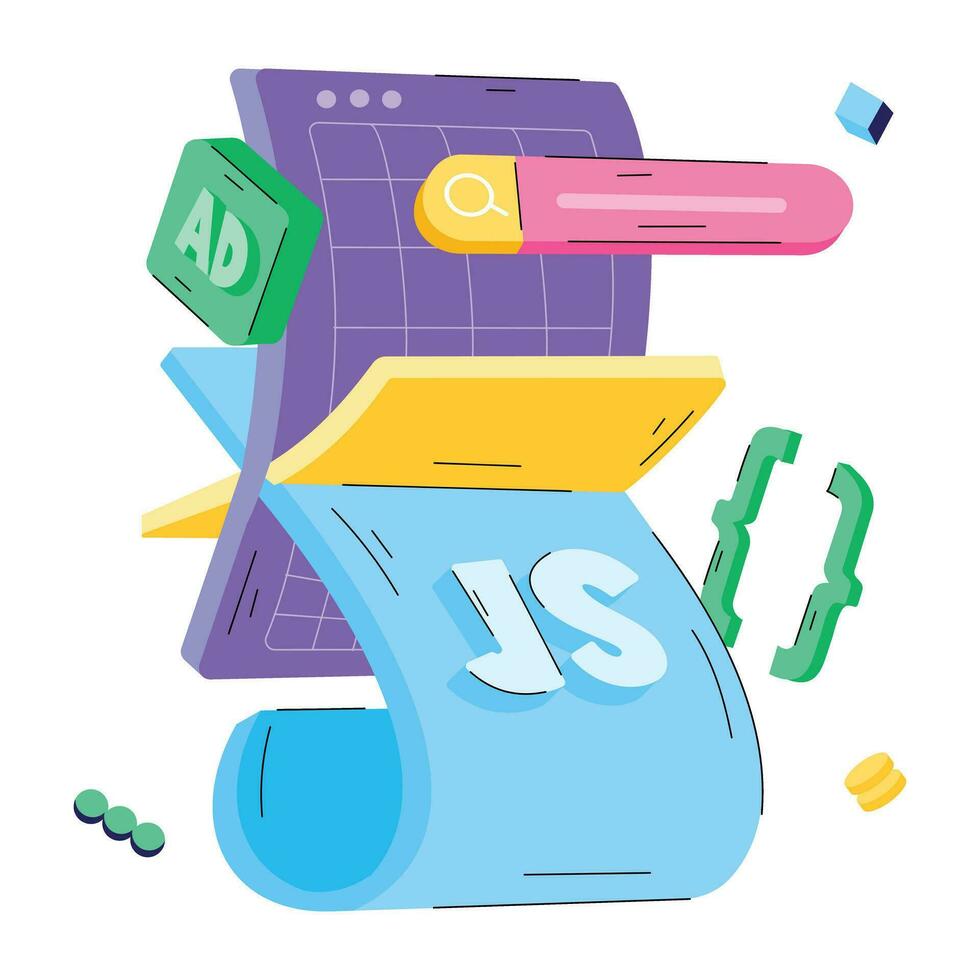 Trendy Web Coding vector