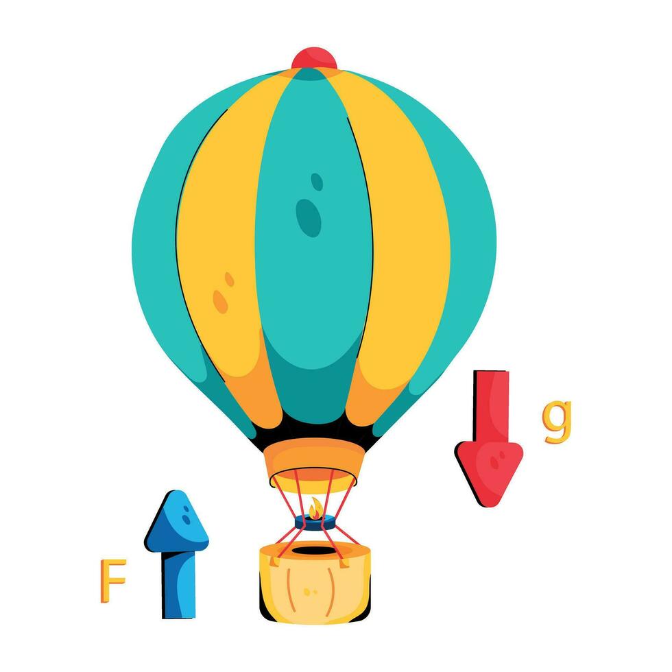 Trendy Hot Balloon vector