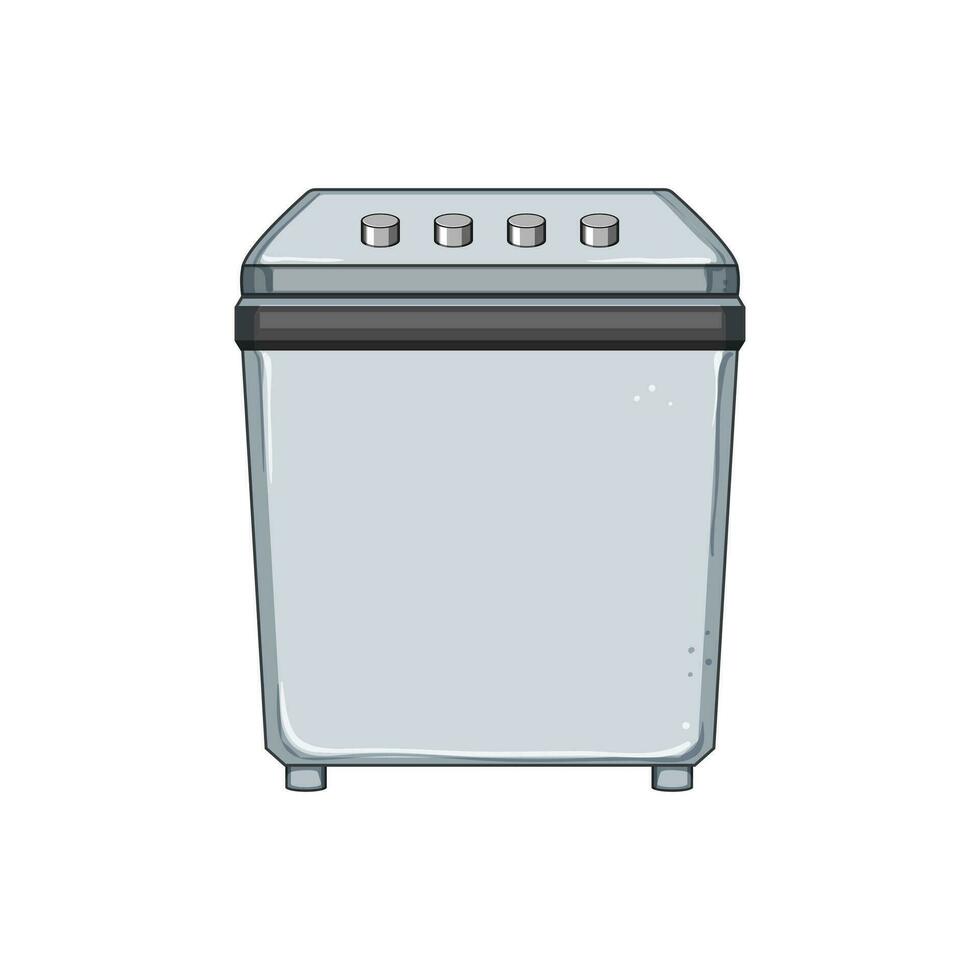 interior washing machine cartoon vector illustration