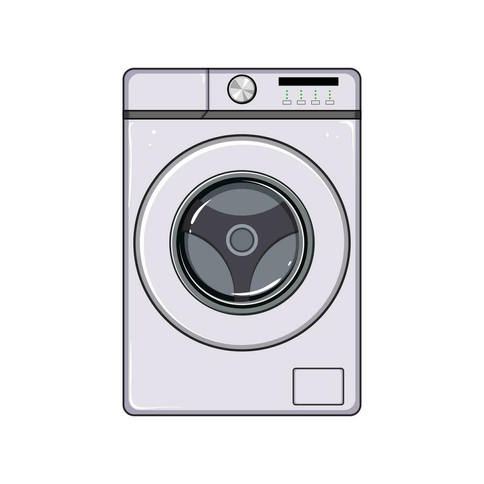 room washing machine cartoon vector illustration