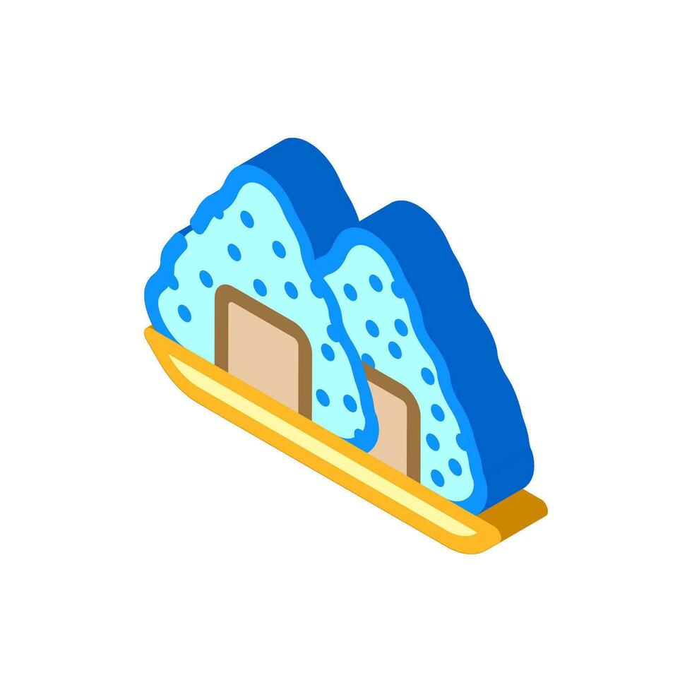 onigiri japanese food isometric icon vector illustration