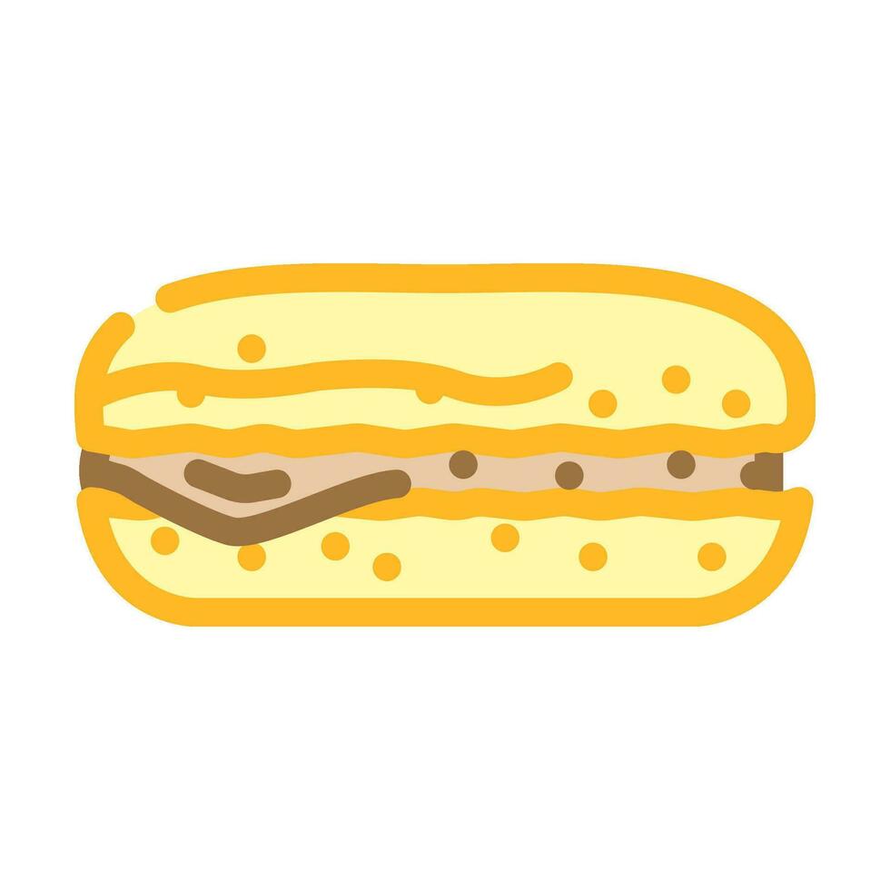 ham bun food meal color icon vector illustration