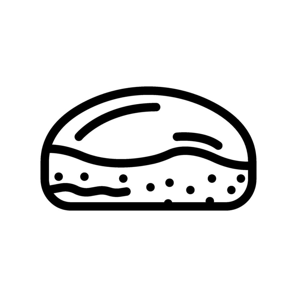 chocolate bun food meal line icon vector illustration