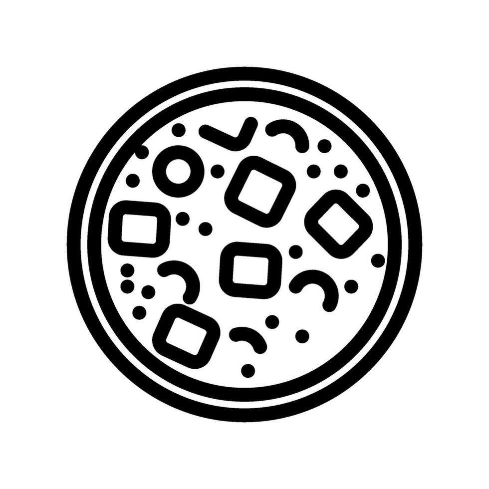 miso soup japanese food line icon vector illustration
