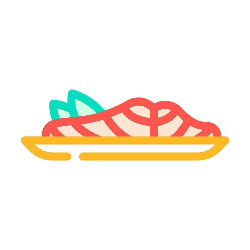 teriyaki salmon japanese food color icon vector illustration