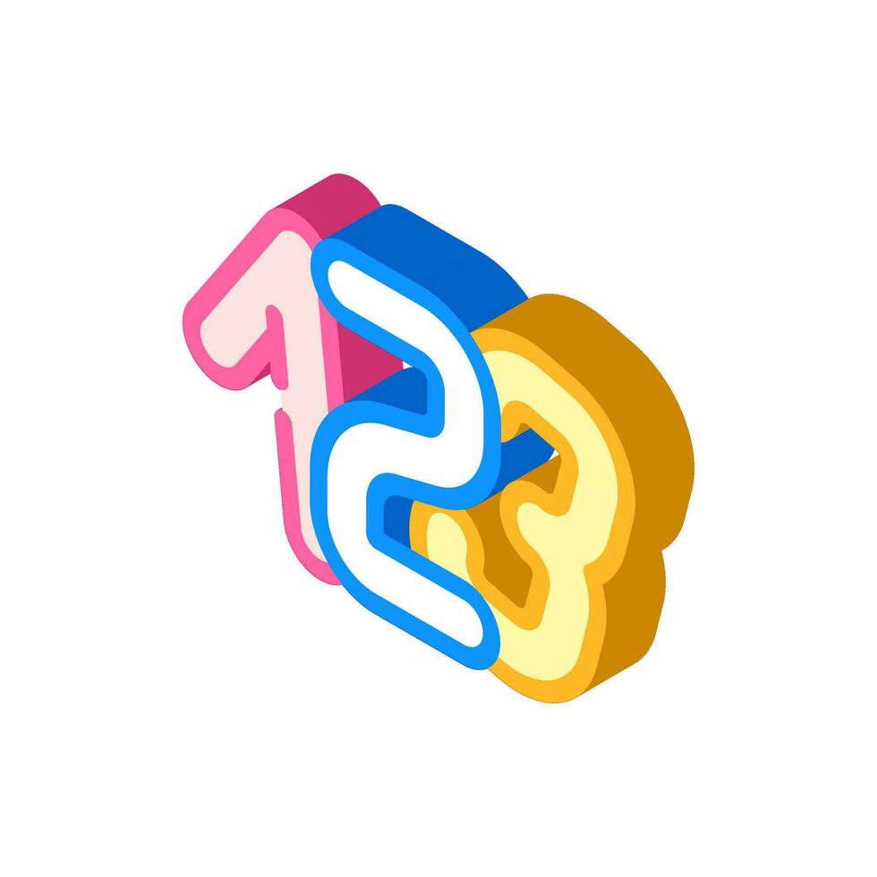 numbers math science education isometric icon vector illustration