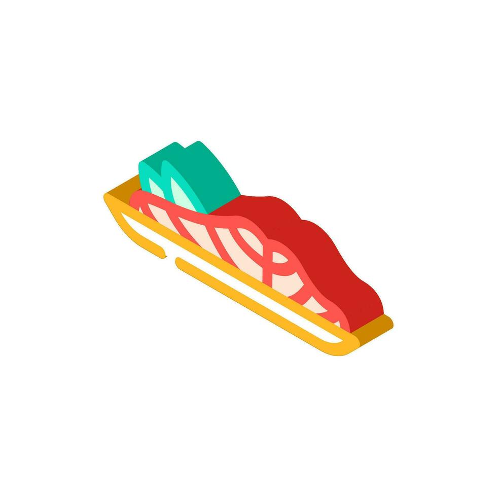 teriyaki salmon japanese food isometric icon vector illustration