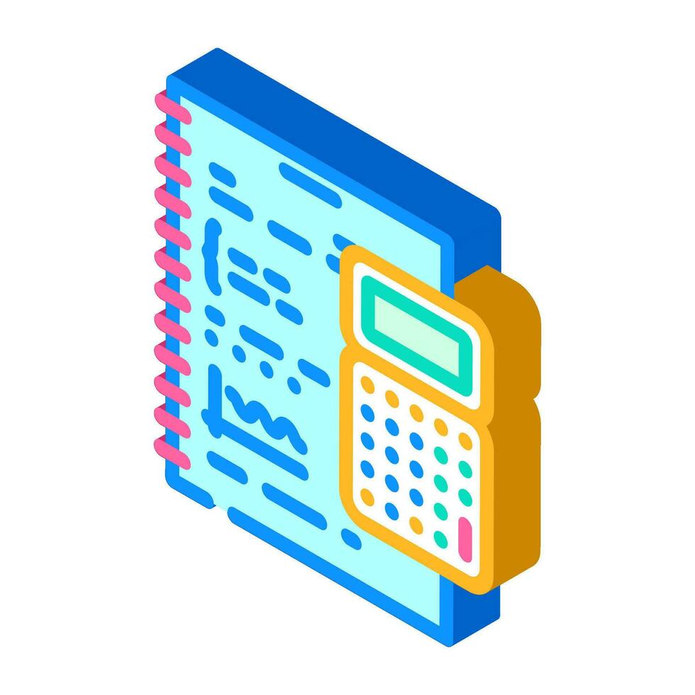 calculate math science education isometric icon vector illustration