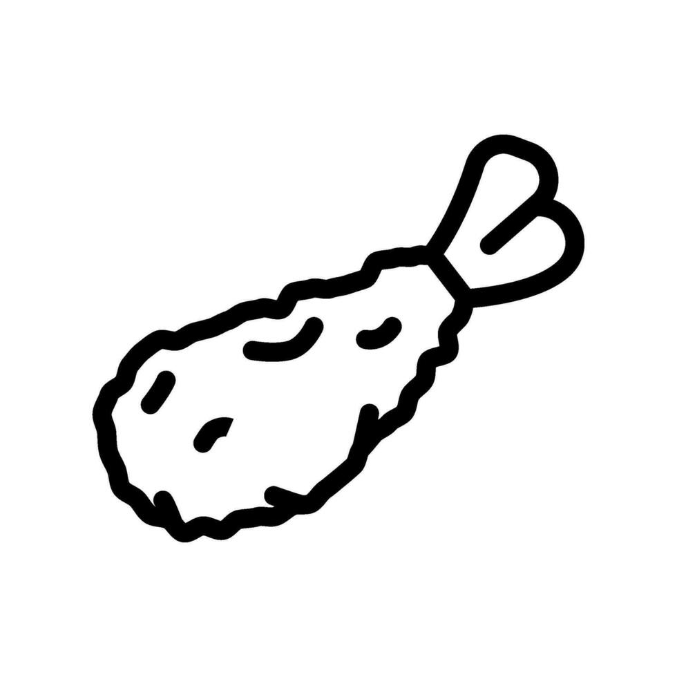 tempura shrimp japanese food line icon vector illustration