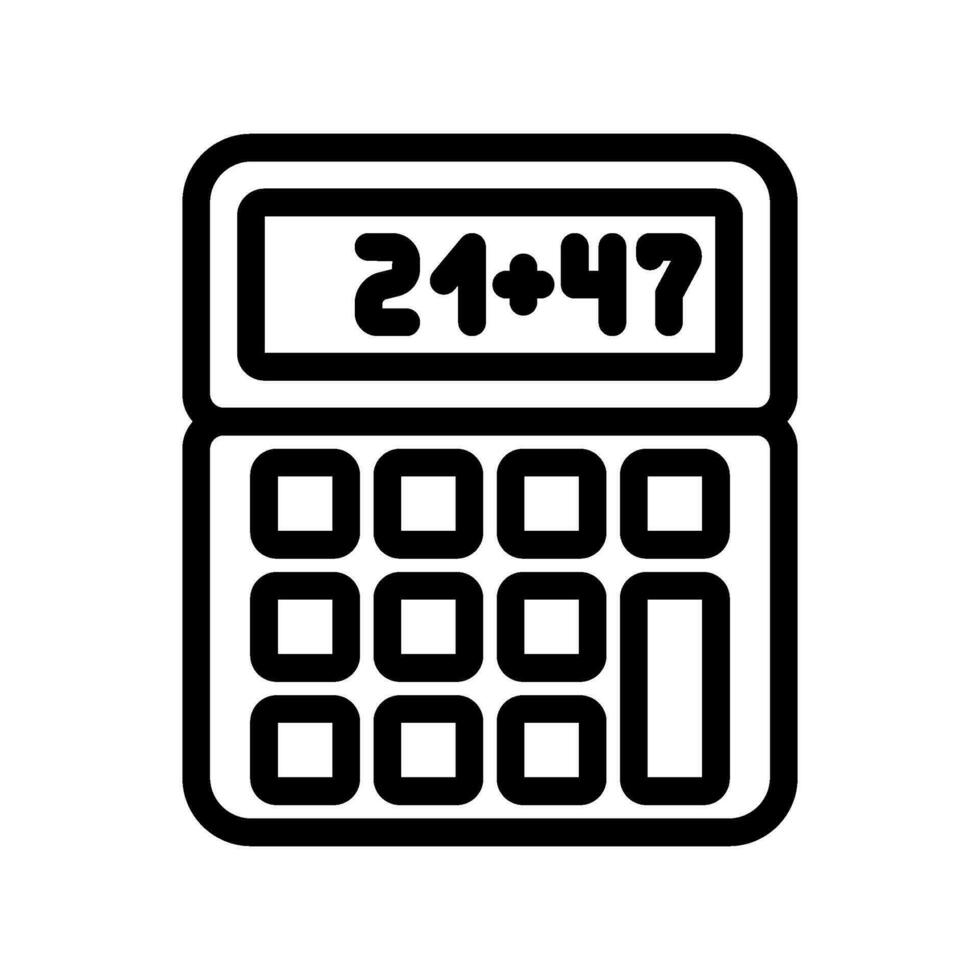 calculator math education line icon vector illustration