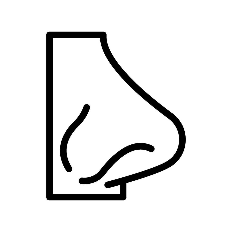 nariz oler línea icono vector ilustración