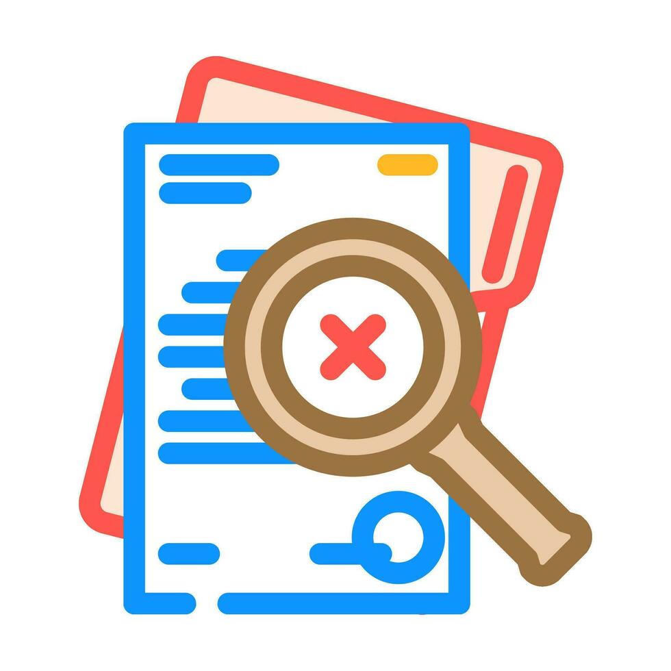 document reject color icon vector illustration