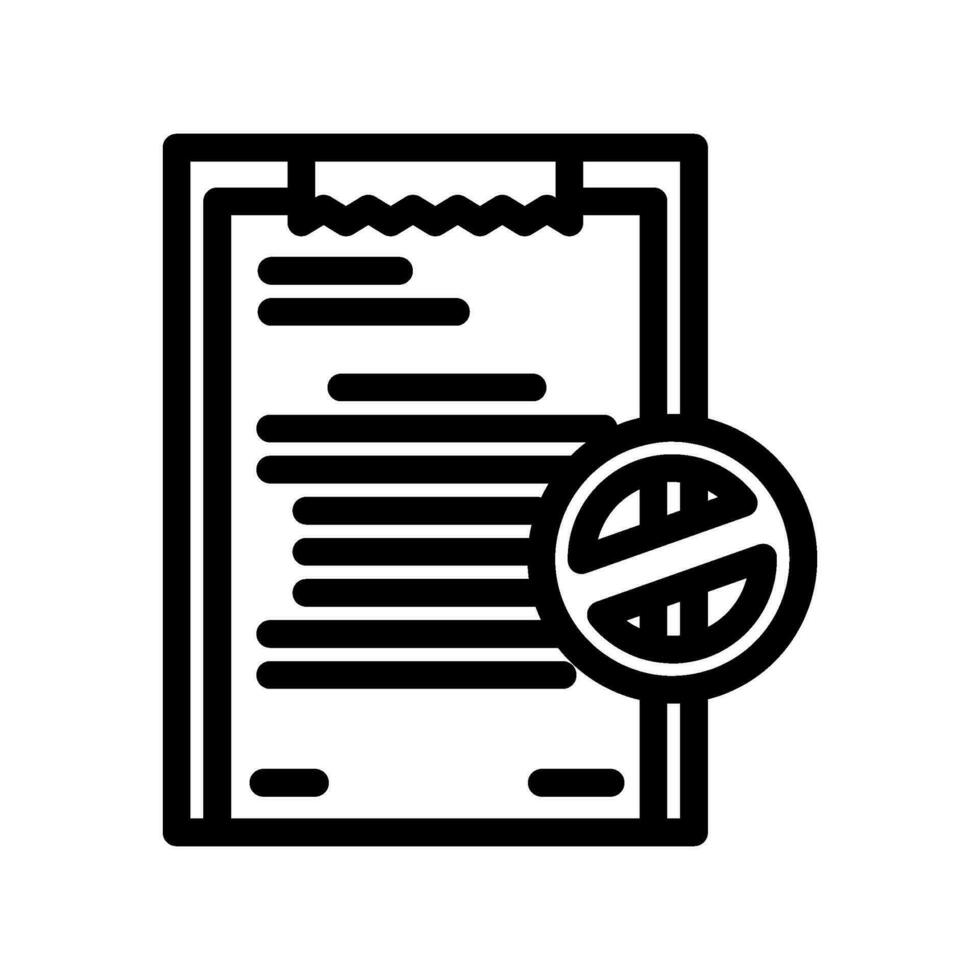 rejection letter line icon vector illustration