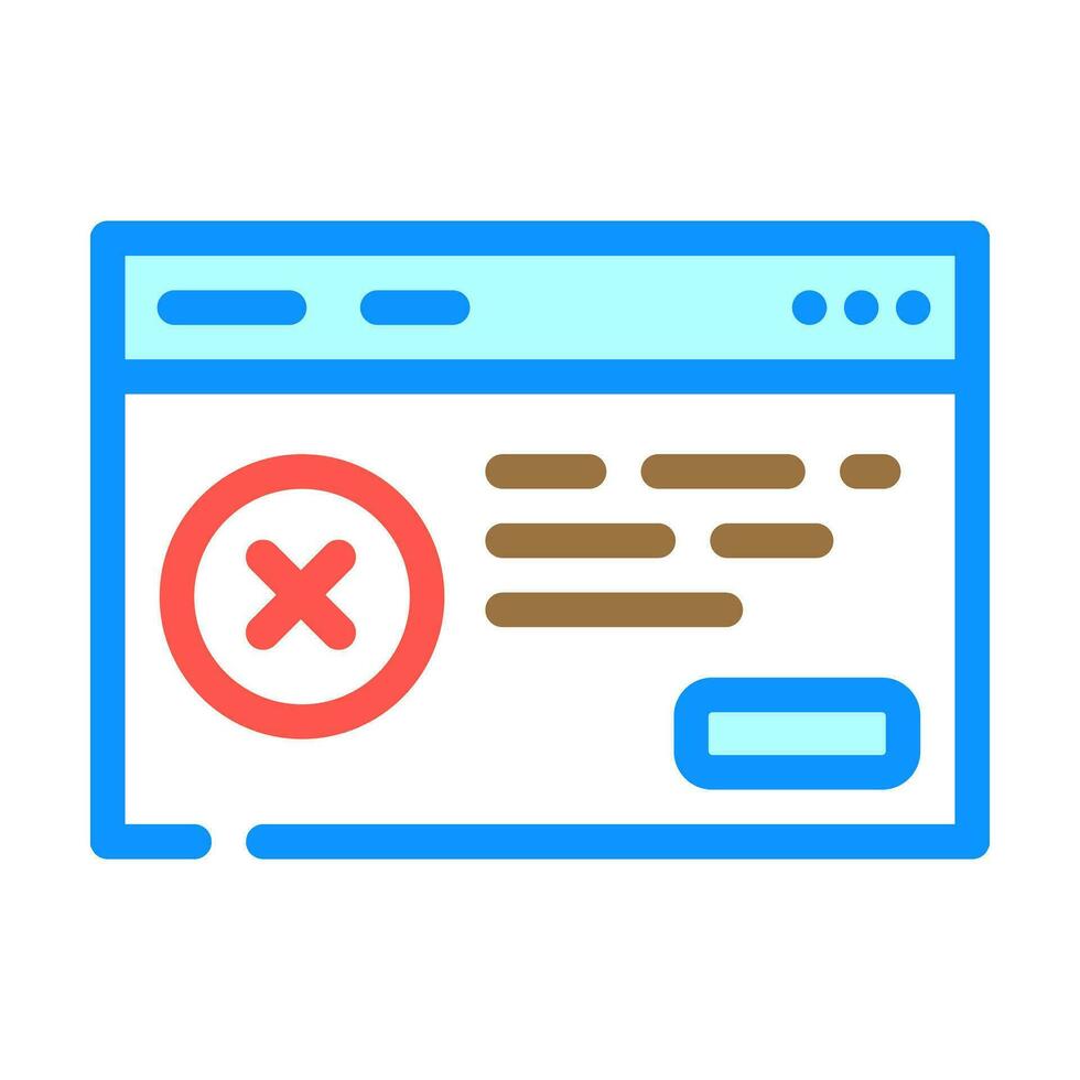 certificate disapprove color icon vector illustration
