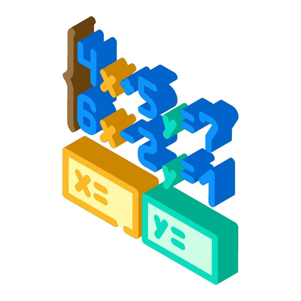 ecuación matemáticas Ciencias educación isométrica icono vector ilustración