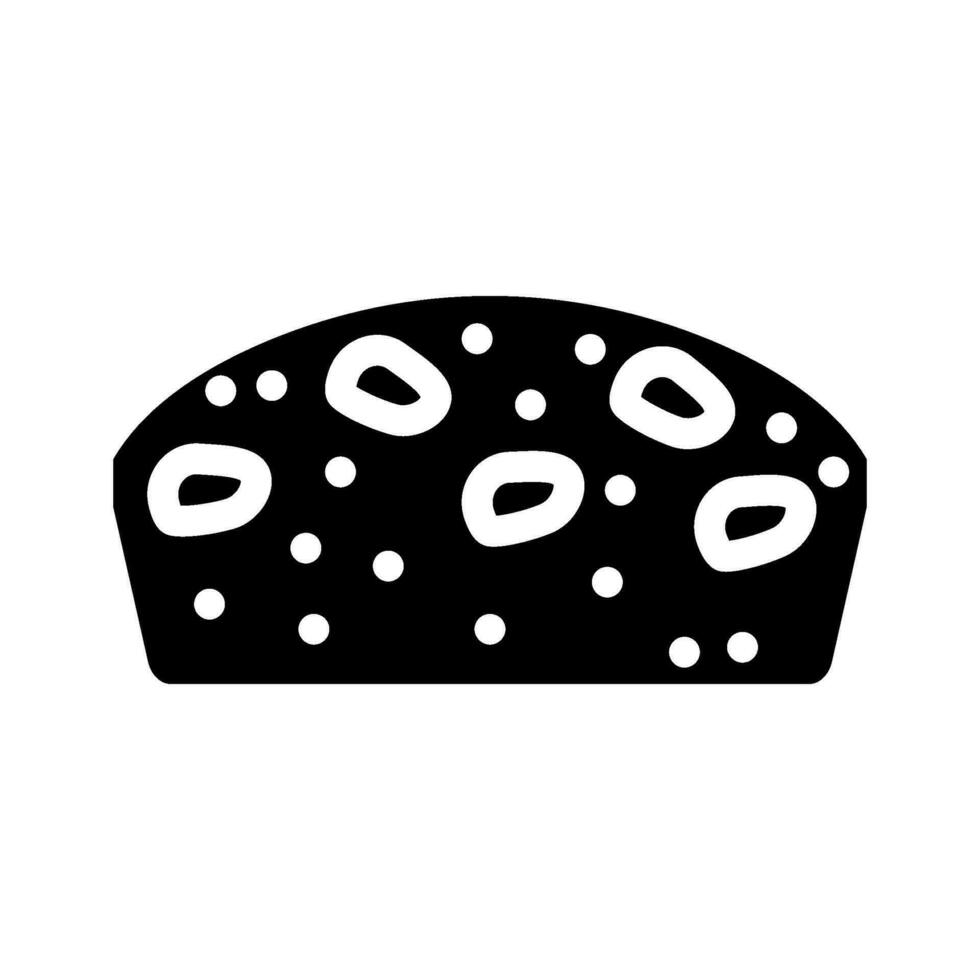 raisin bun food meal glyph icon vector illustration