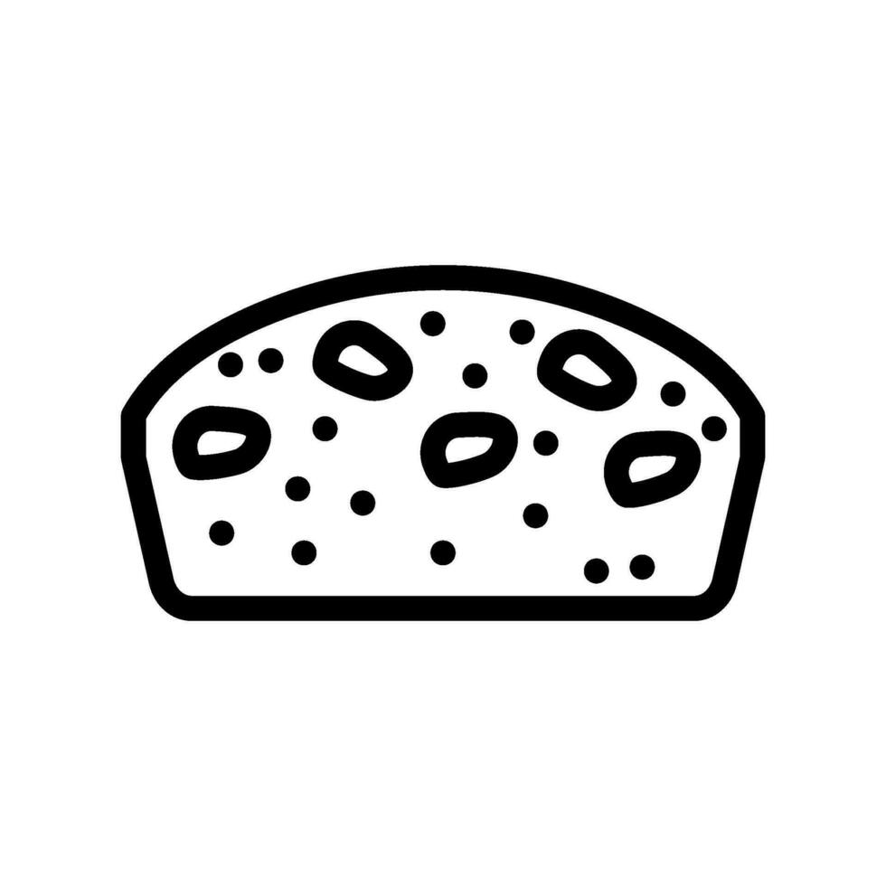 raisin bun food meal line icon vector illustration