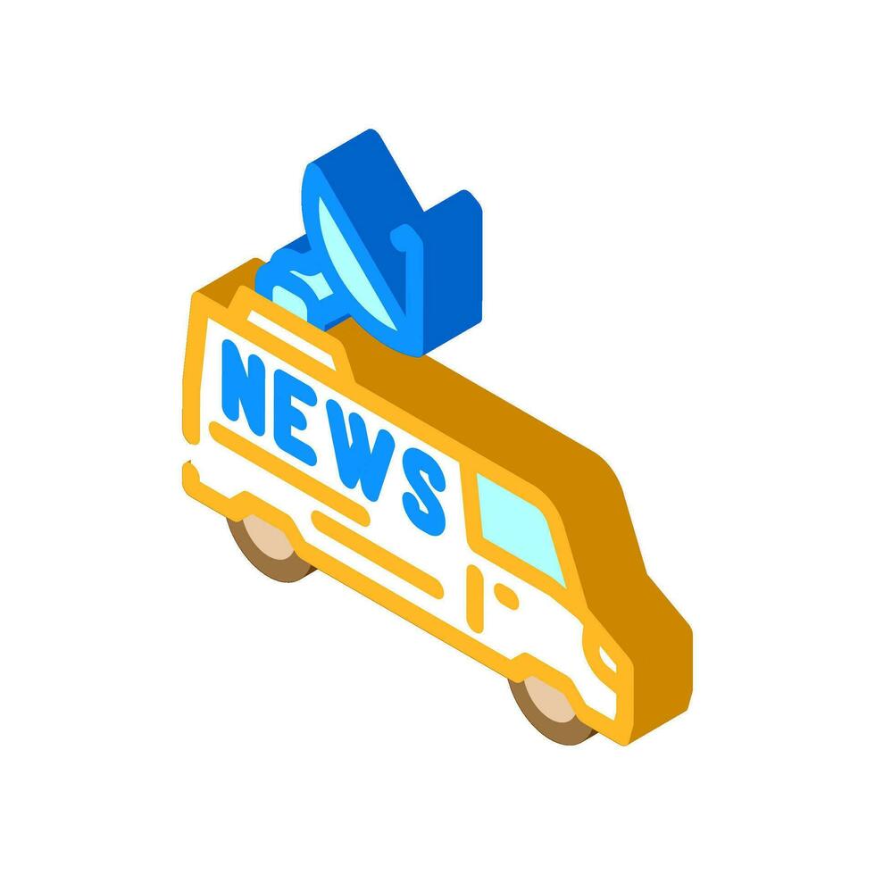 satellite news media isometric icon vector illustration