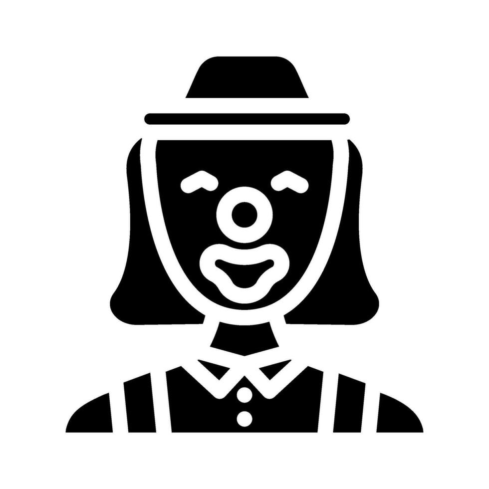 clown head show glyph icon vector illustration