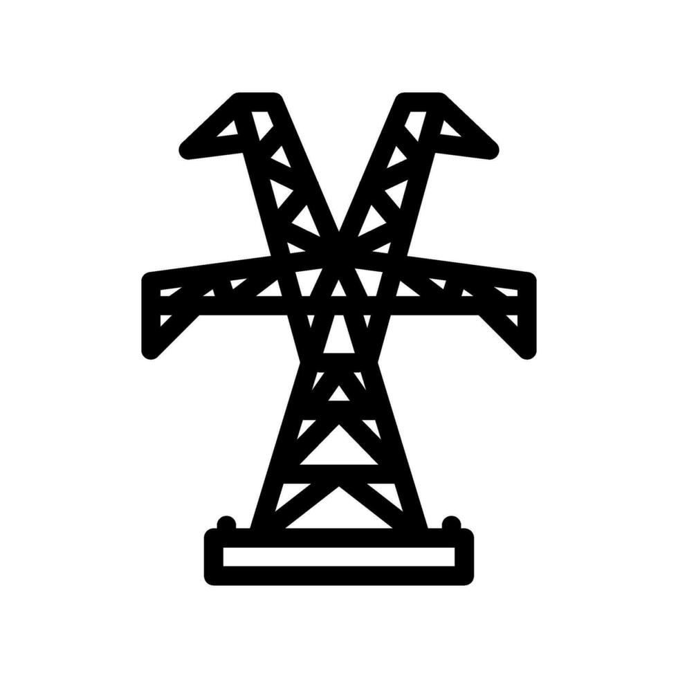 high voltage transmission line line icon vector illustration
