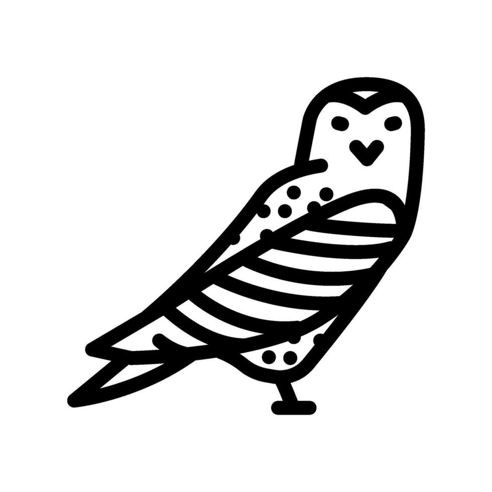 snowy owl winter season line icon vector illustration