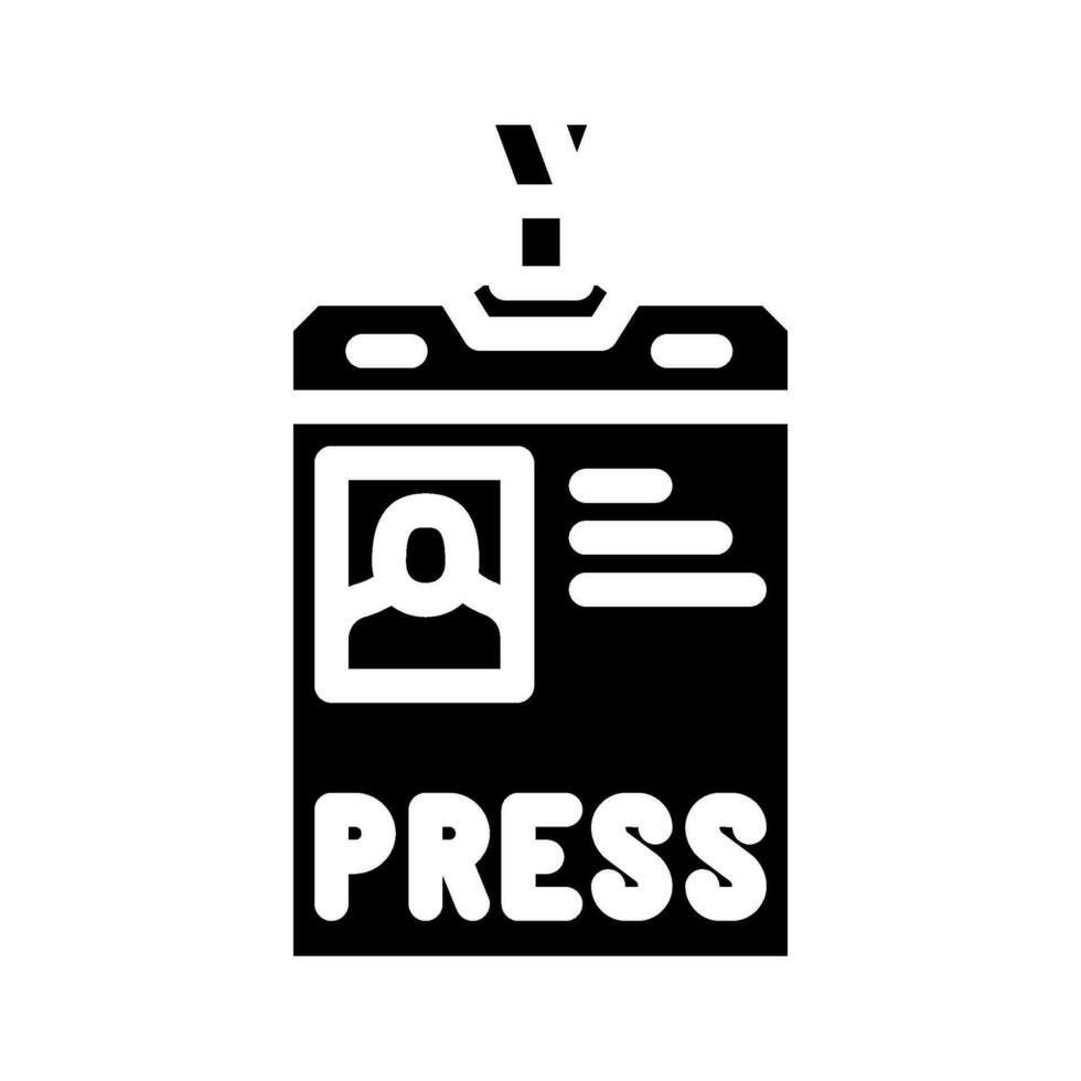 press pass news media glyph icon vector illustration