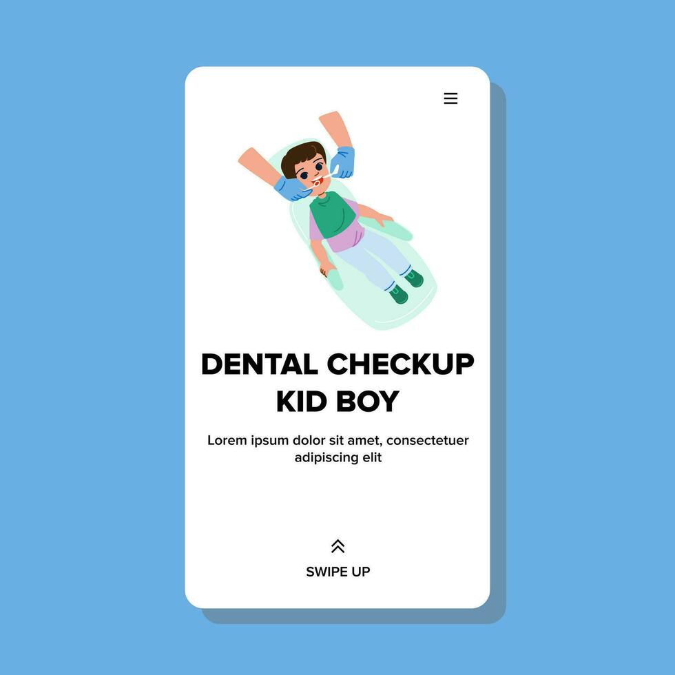 dental checkup kid boy vector