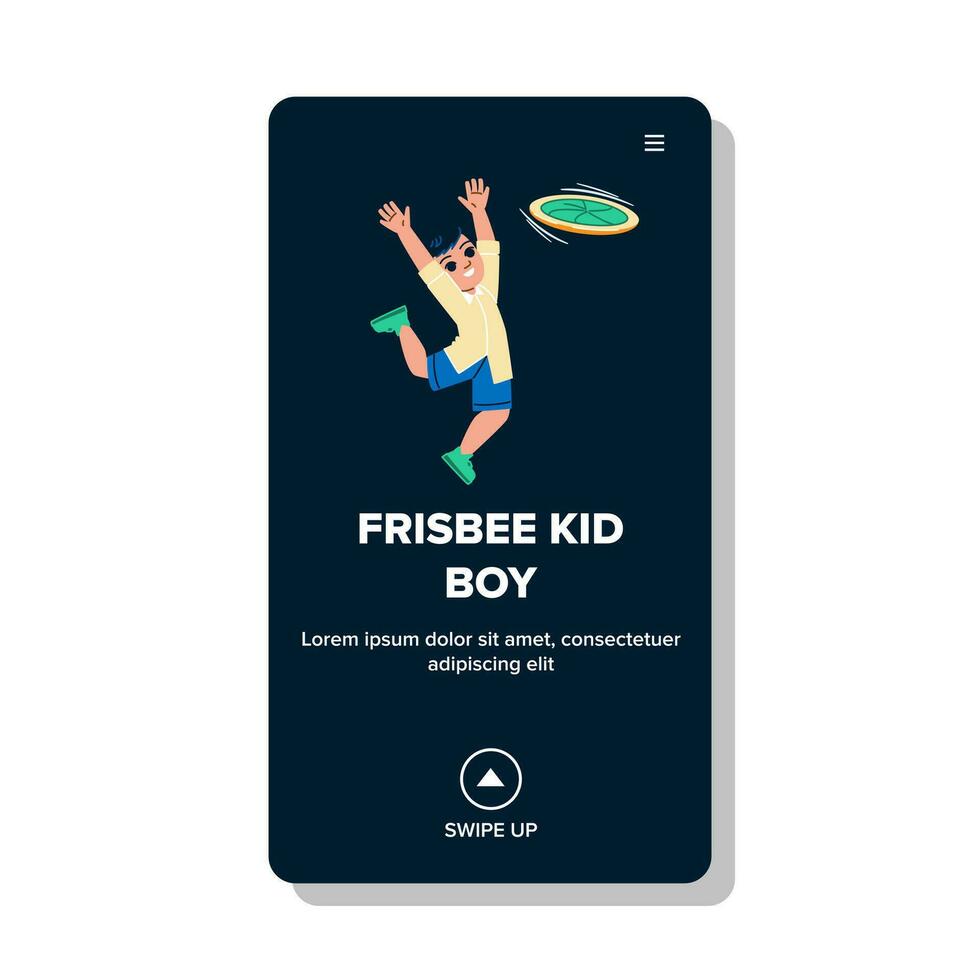 frisbee kid boy vector