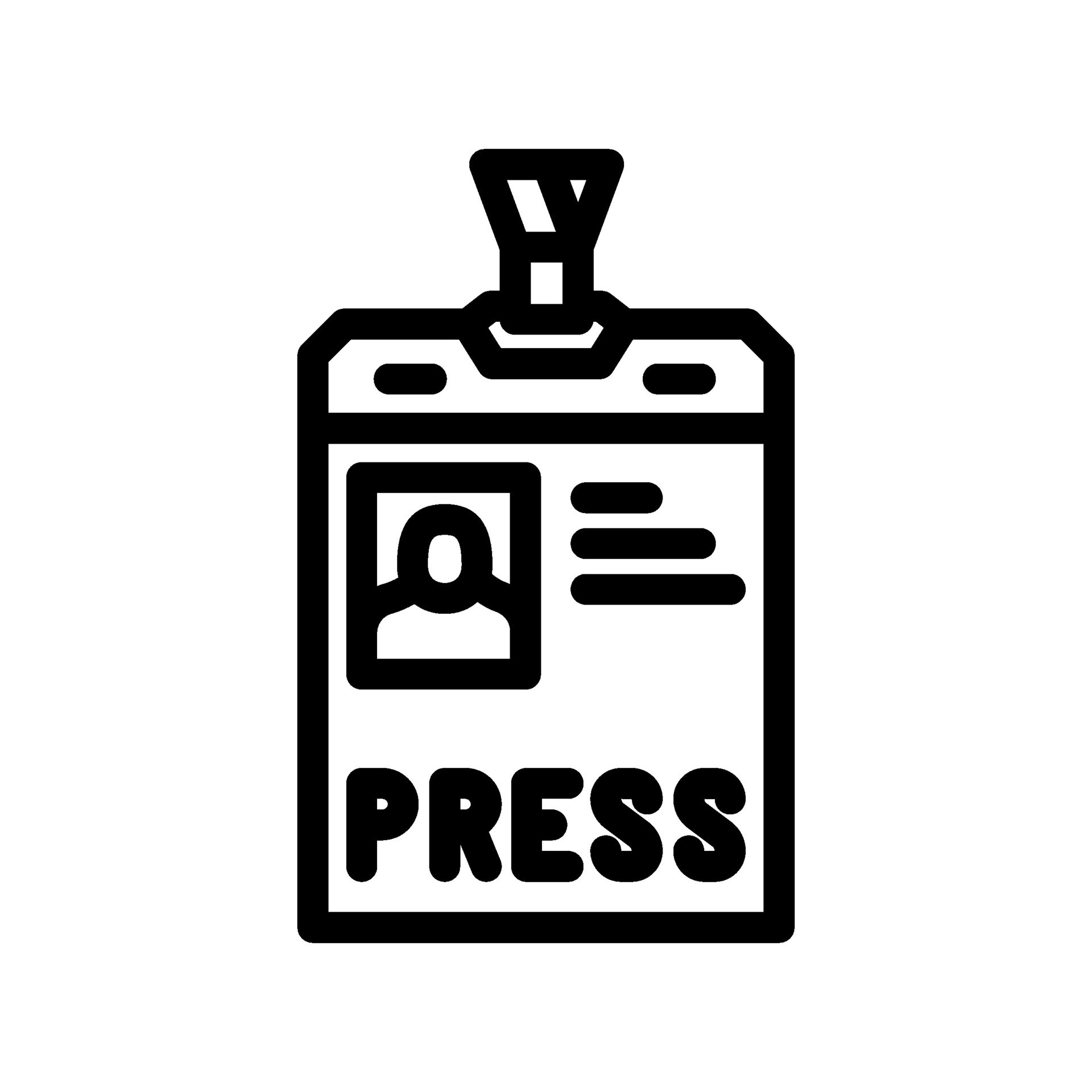 press pass news media line icon vector illustration 25441566 Vector Art