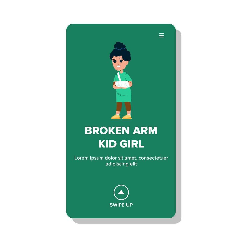 broken arm kid girl vector